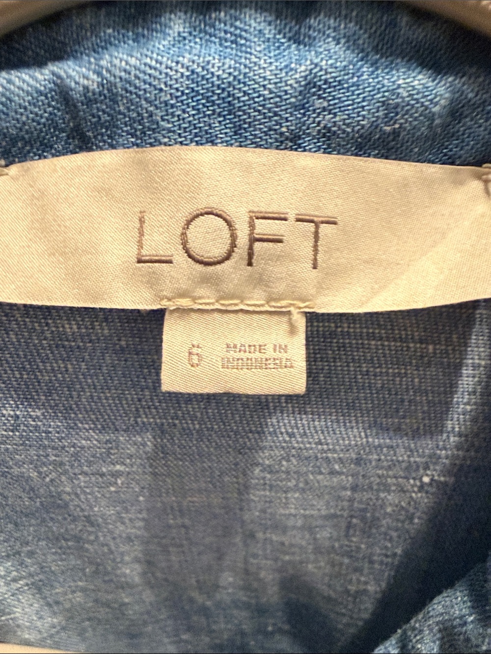LOFT Light Blue Denim Maxi Shirt Dress with Belt - Picture 3 of 3